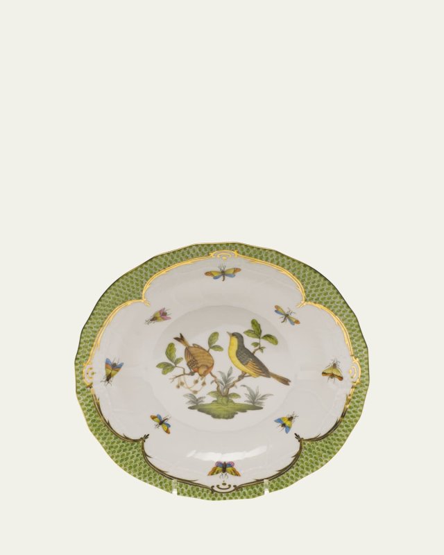 Rothschild Bird Green Motif 07 Dessert Plate